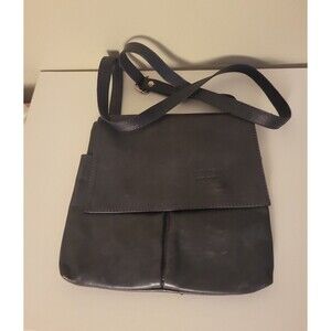 Vera Pelle Grey Leather Crossbody Bag